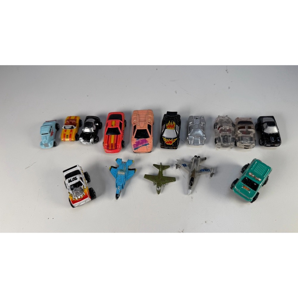 Vintage Road Champs Micro Machines Mini Hot Wheels 15pc Lot Cars Jets
